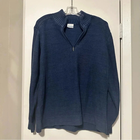 Columbia Men’s 1/4 zip sweater blue size L - Picture 1 of 6